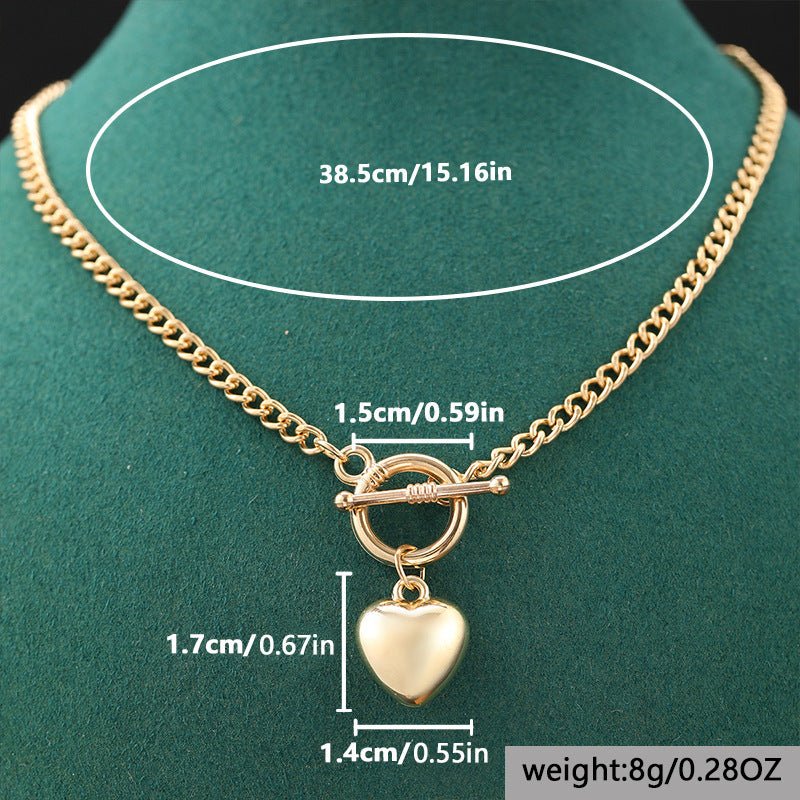 Retro Minimalist Heart Pendant Necklace For Women
