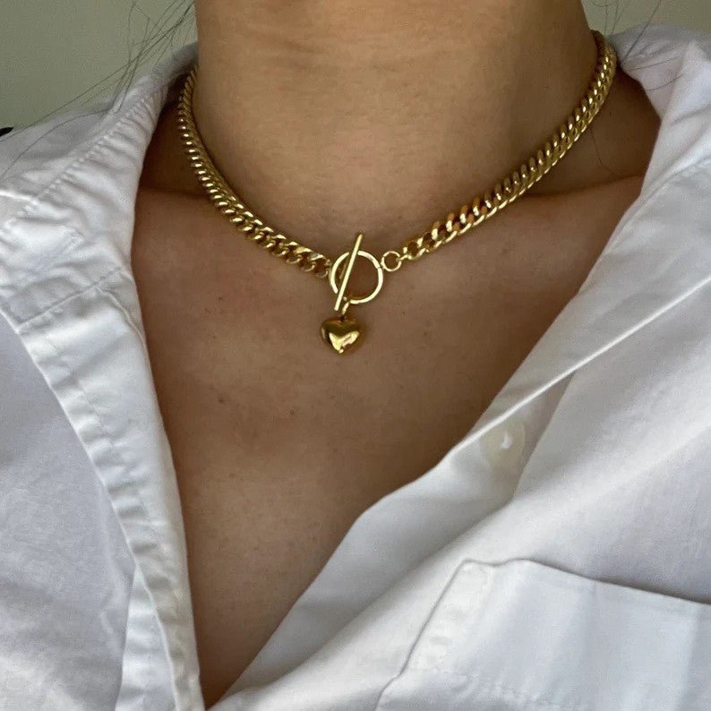 Retro Minimalist Heart Pendant Necklace For Women