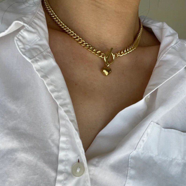 Retro Minimalist Heart Pendant Necklace For Women