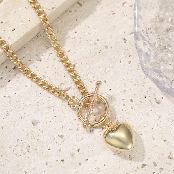 Retro Minimalist Heart Pendant Necklace For Women