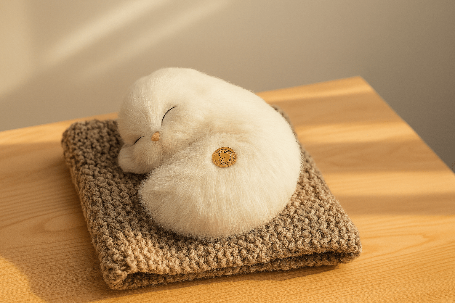 Sleeping Cat Plush Toy with Sound